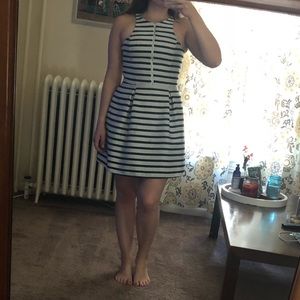 Stripped black and white knitted dress